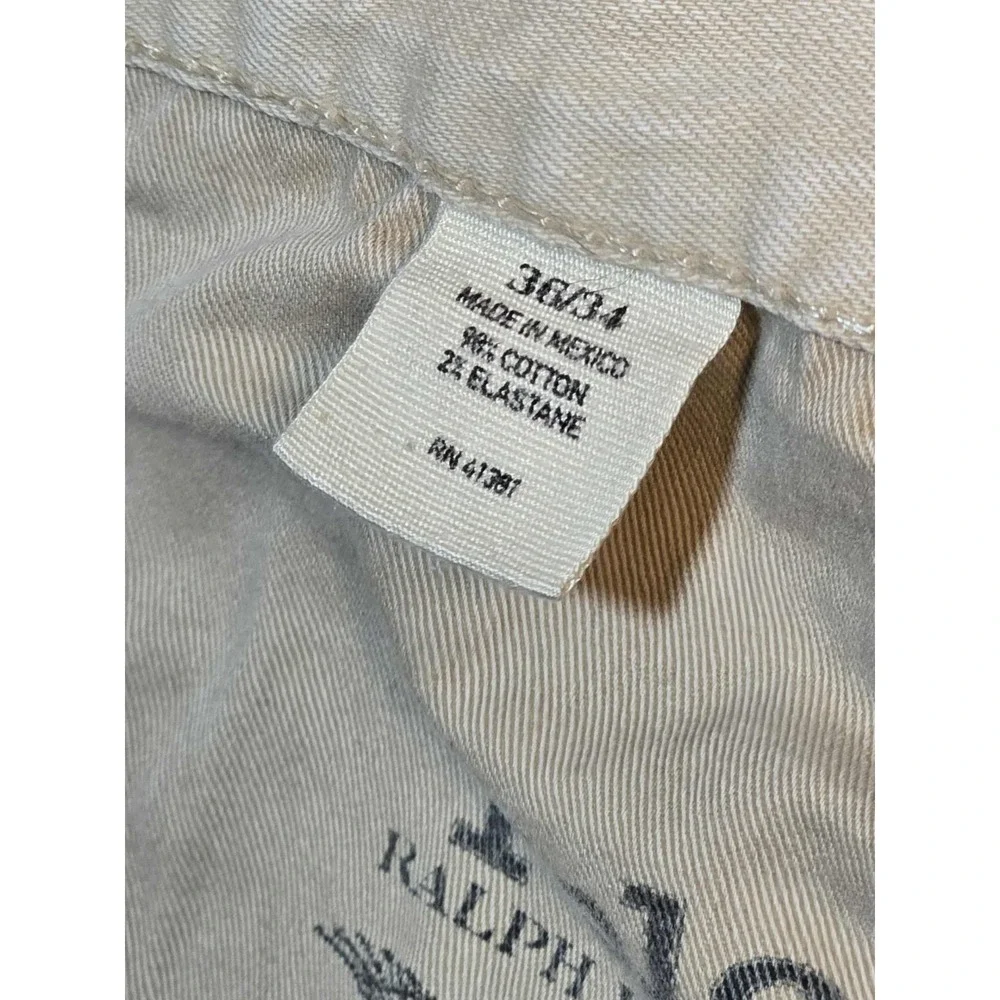 🤍‎ Vintage Polo Ralph Lauren PRL Co. Straight Cream Jeans Men's 36x34 🤍